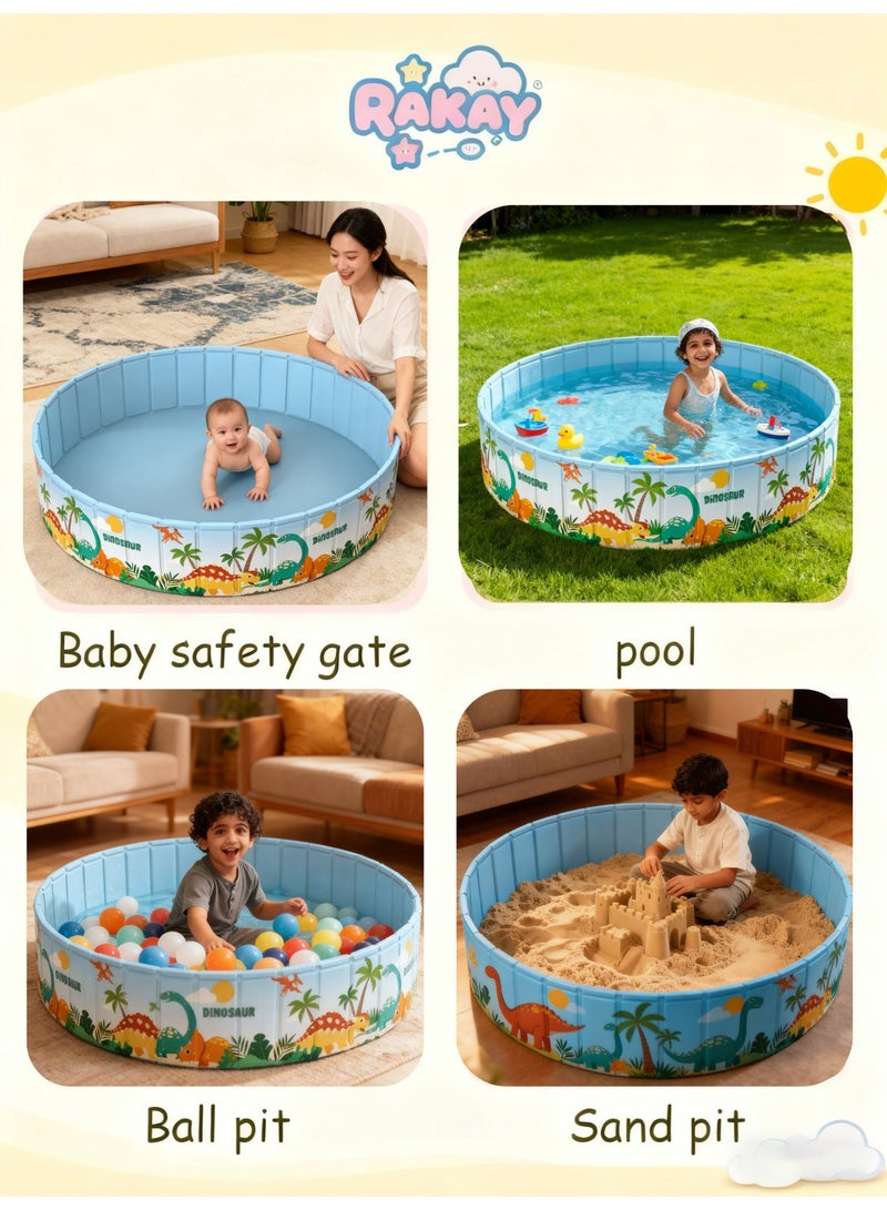 RAKAY Multi-Purpose Round Play Pit Diameter 120cm Ball Pit Indoor and outdoor Pool Children's Toy Sand Pit  Home Folding Fence Indoor Play Sand Digging Tool For Ages 1-12 - Image 2